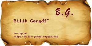 Bilik Gergő névjegykártya